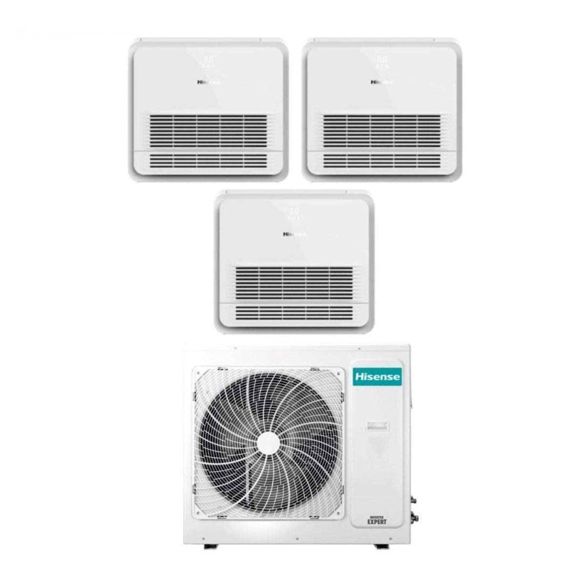 Climatizzatore Condizionatore Hisense Console Trial Split 9000+9000+9000 Btu 3AMW52U4RJC R-32 Wi-Fi Optional Con Telecomando di Serie