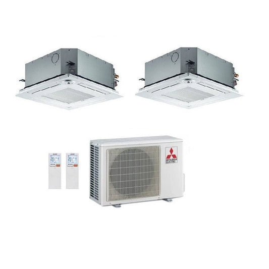 Climatizzatore Condizionatore Mitsubishi Electric A Cassetta SLZ-M Dual Split 9000+12000 Btu R32 MXZ-2F42VF Wi Fi Optional