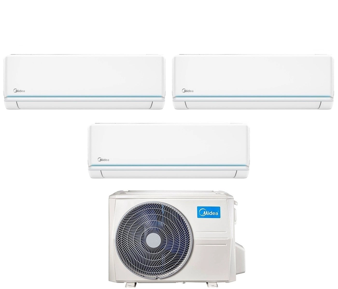 Climatizzatore Condizionatore Midea Inverter Serie EVOLUTION Trial Split 9000+9000+12000 Btu M3OF-27HFN8-Q R-32 Wi-Fi Incluso