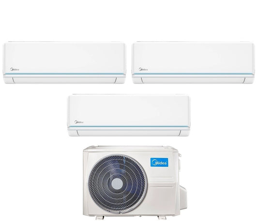 Climatizzatore Condizionatore Midea Inverter Serie EVOLUTION Trial Split 9000+9000+12000 Btu M3OF-27HFN8-Q R-32 Wi-Fi Incluso