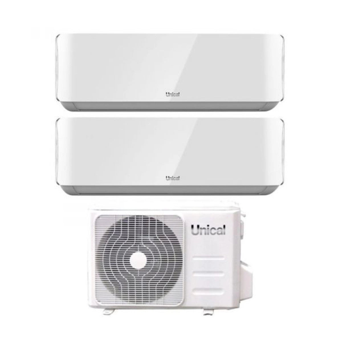 Climatizzatore Condizionatore Unical Inverter serie AIR CRISTAL Dual Split 18000+18000 Btu KMX4 36HE R-32 Wi-Fi Optional
