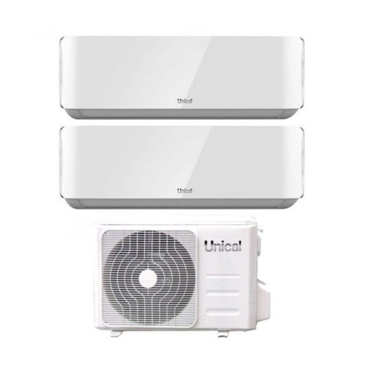 Climatizzatore Condizionatore Unical Inverter serie AIR CRISTAL Dual Split 18000+18000 Btu KMX4 36HE R-32 Wi-Fi Optional