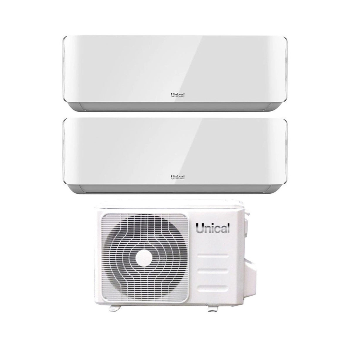 Climatizzatore Condizionatore Unical Inverter serie AIR CRISTAL Dual Split 10000+18000 Btu KMX4 28HE R-32 Wi-Fi Optional