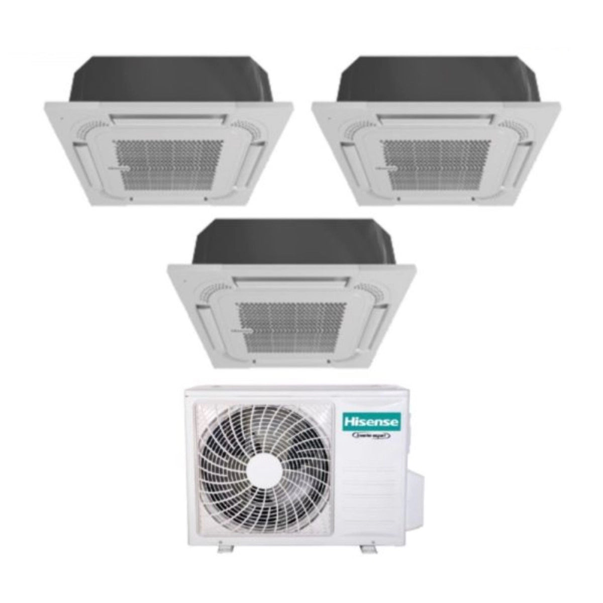Climatizzatore Condizionatore Hisense a Cassetta Trial Split 9000+9000+9000 Btu 3AMW62U4RFA R-32 Wi-Fi Optional con Telecomando e Pannello Incluso