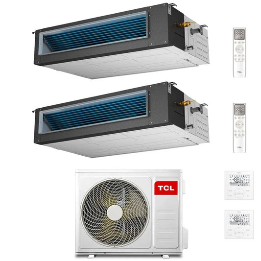 Climatizzatore Condizionatore Canalizzato TCL Dual Split 9000+9000 Btu MT1821 R-32 Wi-Fi Optional con Comandi Inclusi