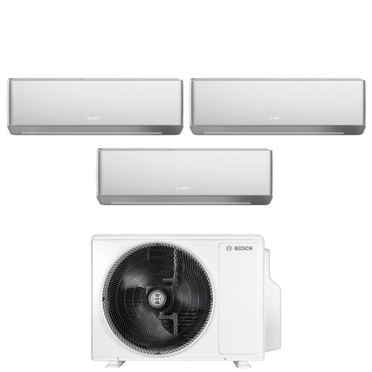 Climatizzatore Condizionatore Bosch CLIMATE 7000i SILVER Trial Split 7000+7000+7000 Btu 5000M 62/3 E R-32 Wi-Fi Integrato